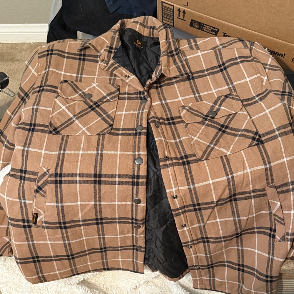 Five Star Tan Plaid Shirt Jacket